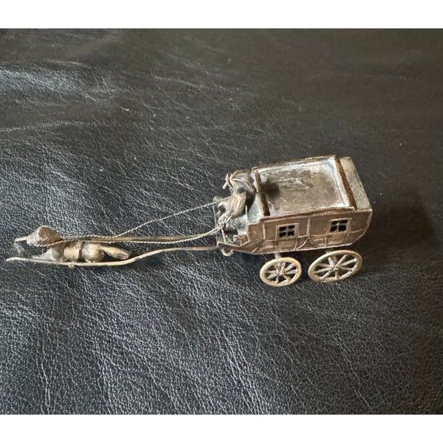 Vintage Dutch Silver Miniature Carriage and Horses For Sale - Image 10 of 12