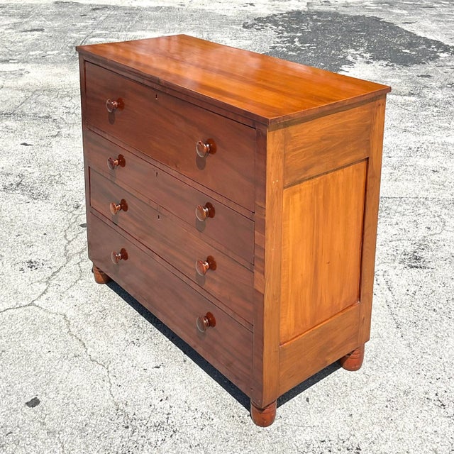 Chocolate Vintage Flame Mahogany Four-Drawer Chest For Sale - Image 8 of 12
