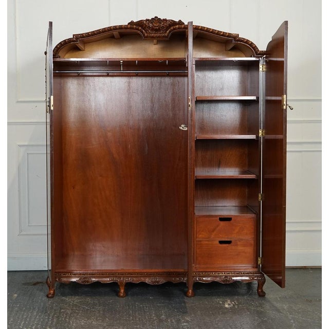 Victorian Queen Anne Burr Walnut Wardrobe For Sale - Image 13 of 18