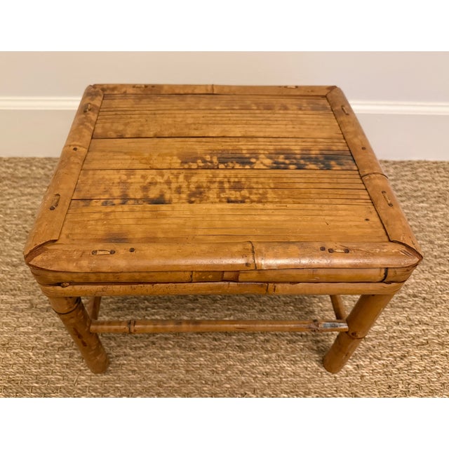 Mid 20th Century Vintage Tortoise Rattan Plant Stand, Telephone Side Table. For Sale - Image 5 of 7