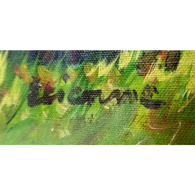 1960s Mid Century Original Oil Painting on Canvas For Sale - Image 11 of 12