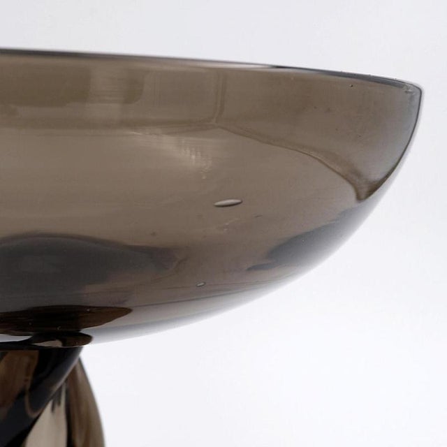Mid-Century Twisted Smoked Glass Bowl, Italy, Murano, 1960s For Sale - Image 9 of 15