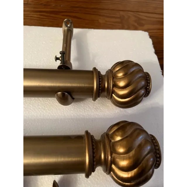 Cambria Estate Satin Bronze Metal Curtain Rods, Brackets and Rings