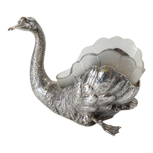 Early 20th Century Sterling Silver German Swan or Goose Form Centerpiece Bowl