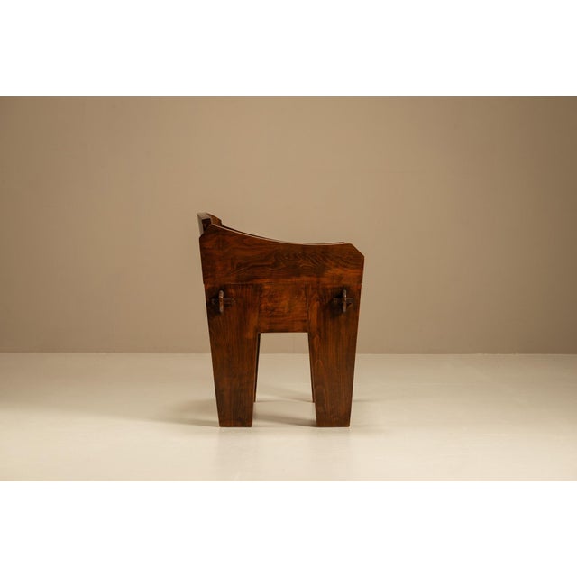 Brutalist Bulky Artisanal Chair in Wood, 1960s For Sale - Image 6 of 15