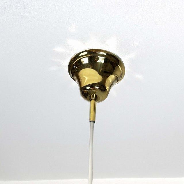 Metal Large Pendant Lamp with Brass and Glass by Rupert Nikoll, 1950s For Sale - Image 7 of 8