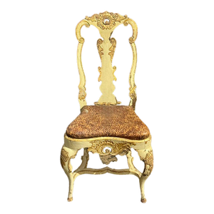 18th C. Italian Baroque Parcel Gilt Side Chair