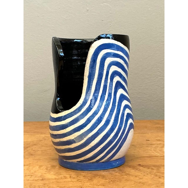 Mid-Century Modern Vintage Abstract Studio Pottery Vase For Sale - Image 3 of 13