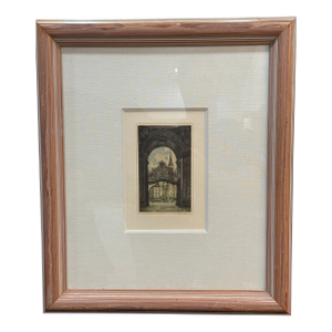 Late 20th Century Vienna Palace Gate Etching on Paper by Josef Eidenberger