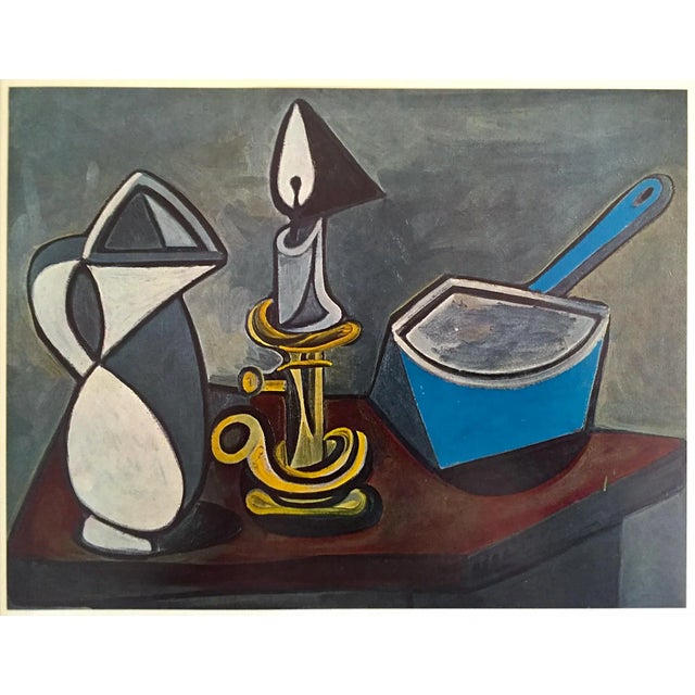 Paper Pablo Picasso Vintage 1964 Authentic Lithograph Print " Still Life With Jug, Candle, & Enamel Pot " 1945 For Sale - Image 7 of 7