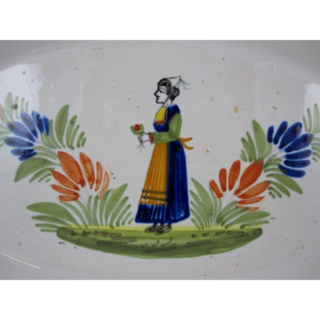 HenRiot Quimper Faience Oval Platter, Femme de la Campagne ...