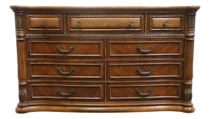 Kevin Charles Cherry Contemporary Traditional Empire Style 68" Double Dresser