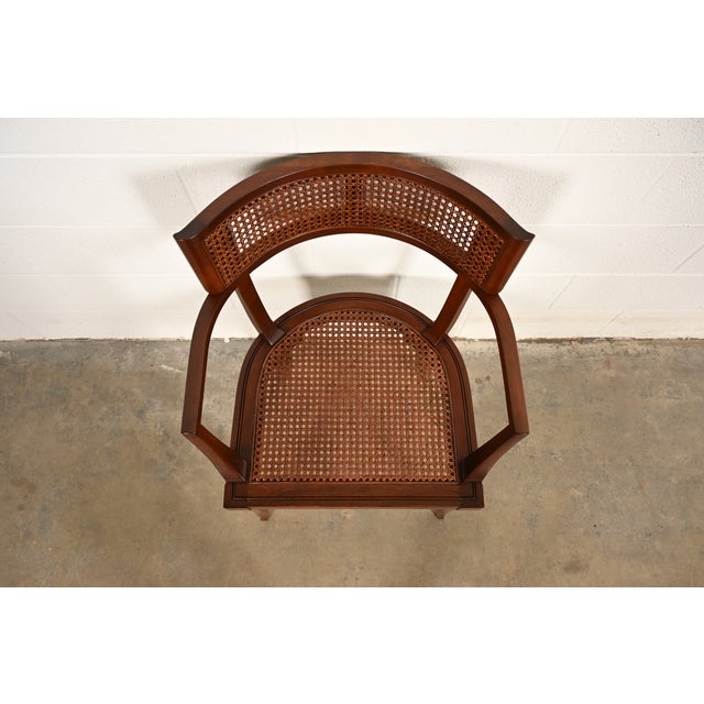 Michael Taylor for Baker Furniture Klismos Cherry Wood and Cane Armchair, Newly Refinished For Sale In South Bend - Image 6 of 15