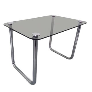 Italian Chrome & Smoked Glass Side Table, 1970s For Sale