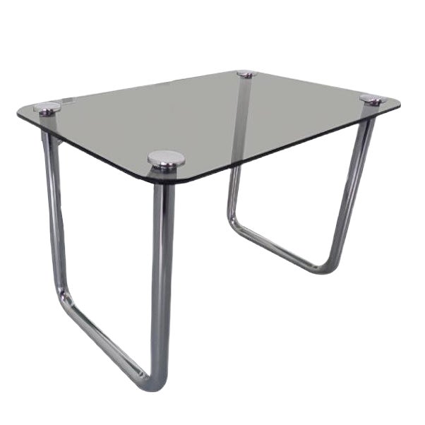 Italian Chrome & Smoked Glass Side Table, 1970s For Sale