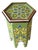 Moroccan Hexagonal Hand Painted Wooden Side Table in Green Color For Sale
