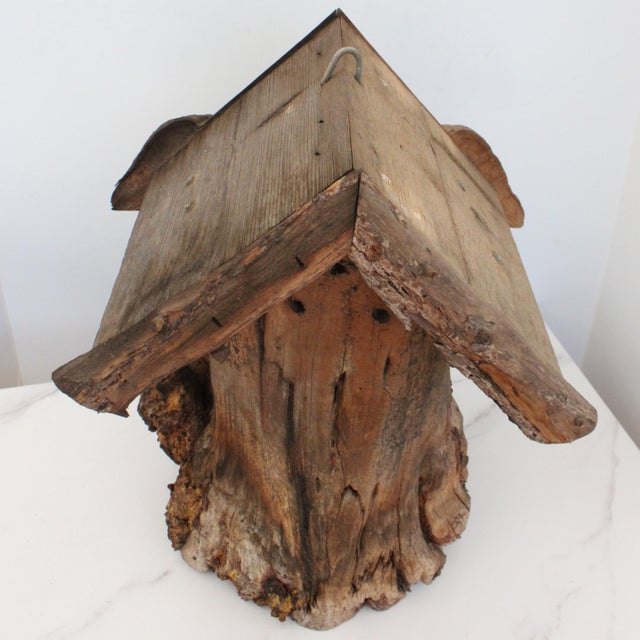 Wood Vintage Rustic Garden Knothole Birdhouse For Sale - Image 7 of 7