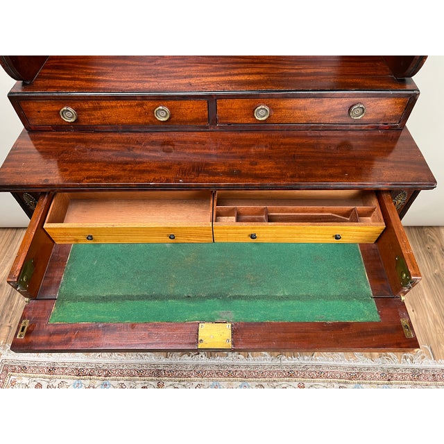 Wood Antique English Regency Mahogany Butlers Secretary C. 1820 For Sale - Image 7 of 10