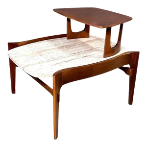 Bertha Schaefer Walnut W/Travertine Side/End Table, 1960