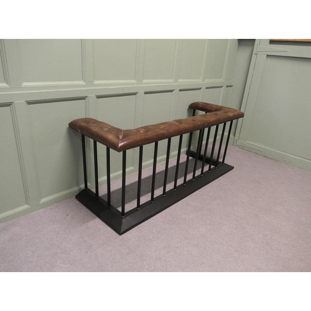 Wrought Iron and Leather Club Fender For Sale - Image 4 of 9