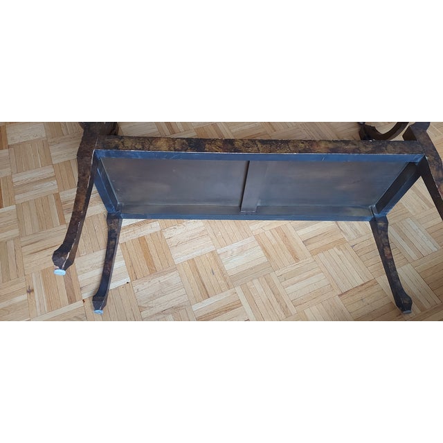 Amber Vintage Biedermeier-Style Burl Wood Gondola Bench / Crescent Settee For Sale - Image 8 of 8