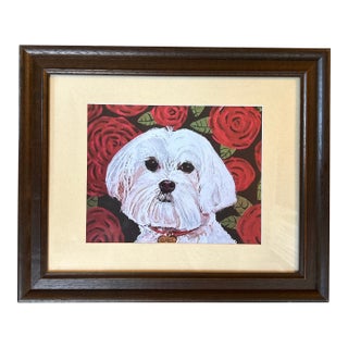 Contemporary Original Maltese Dog Print by Judy Henn For Sale