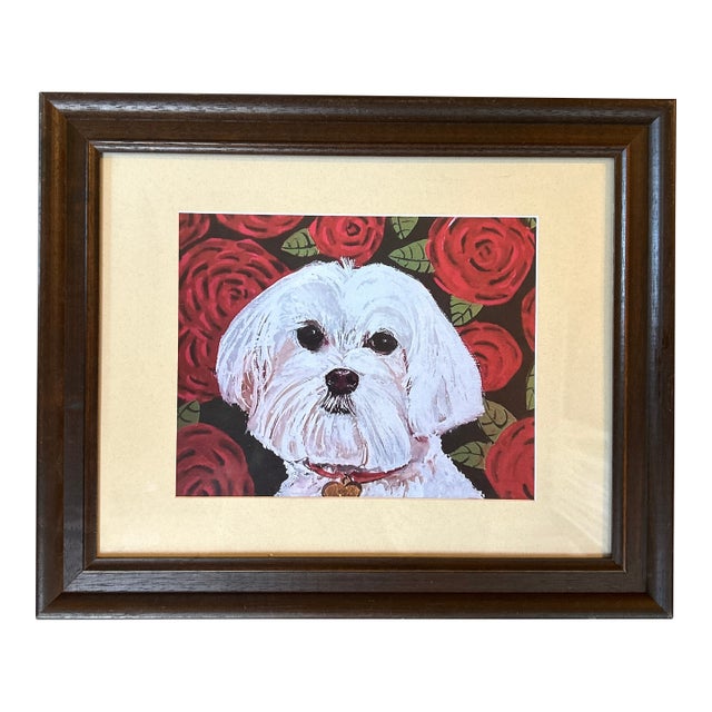 Contemporary Original Maltese Dog Print by Judy Henn For Sale
