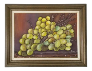 1990s Gelena Still Life Fruit Tropical Painting