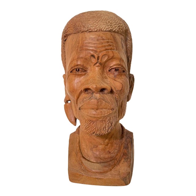 Signed Portrait Bust by Famed Zimbabwe Sculptor, Mrewa Ngoni For Sale