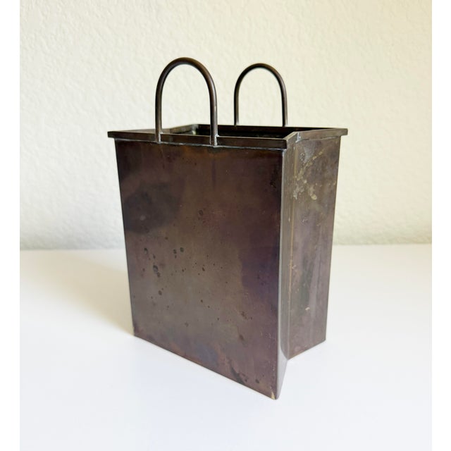 Metal Italian 1960s Brass Shopping Bag Sculpture in the Manner of Gio Ponti For Sale - Image 7 of 12