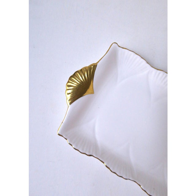 White and Gold English Porcelain Tray, Circa Early-20th Century For Sale - Image 14 of 15