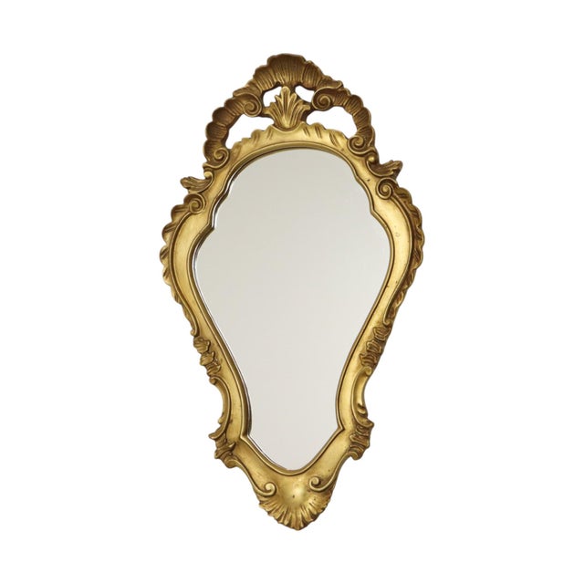 French Baroque Gold-Leaf Gilded Mirror with Crest For Sale - Image 5 of 15