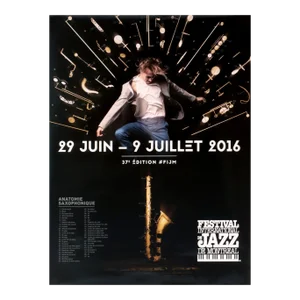 2016 Original Montreal International Jazz Festival Poster (Man With Saxophone)