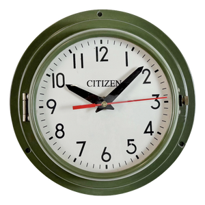 Vintage Green Citizen Ships Wall Clock, 1970s