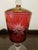 This beautiful Bohemian Glass compote has iridescent ruby flashing and is etched in a delicate floral pattern. Would look...