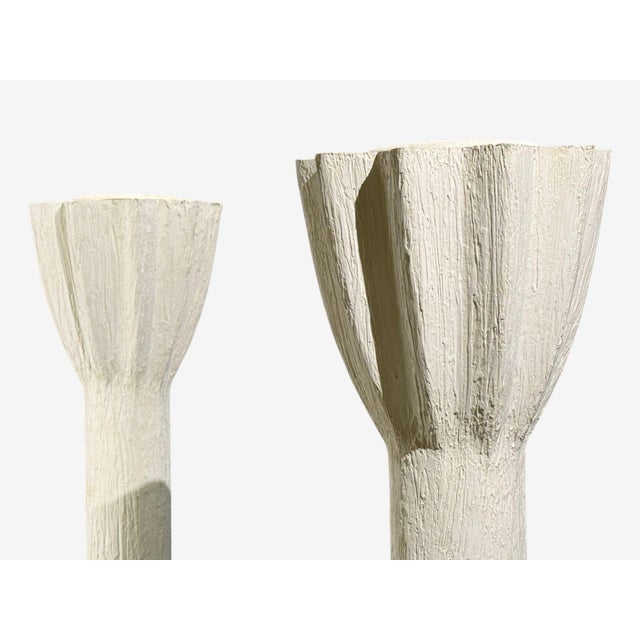 Jean-Michel Frank Style, Monumental Torchiere Lamps, Plaster, 20th C. For Sale - Image 4 of 11