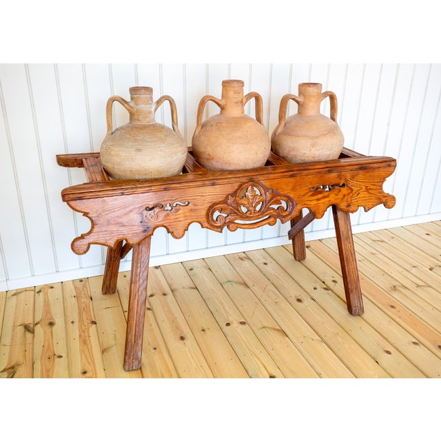 Beige Antique Carved Amphora Stand with Amphorae, 1890s, Set of 4 For Sale - Image 8 of 18