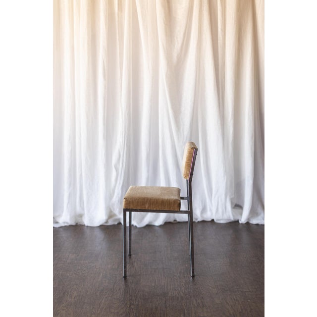 Mid-Century Modern 1950s Set of Six Mid Century Square Tube Chrome Dining Chairs For Sale - Image 3 of 14