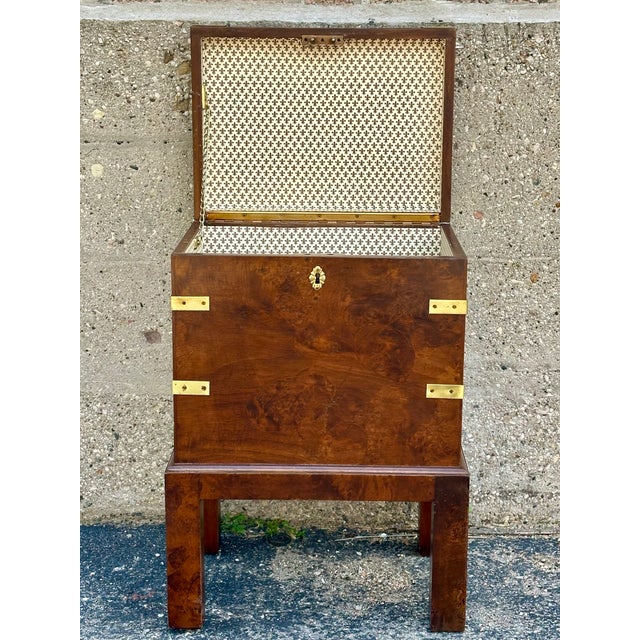 Italian Burl Wood Document Box on Stand, Circa 1950 For Sale - Image 4 of 11