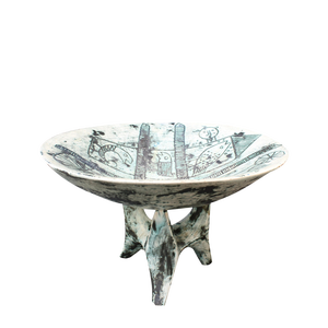 Mid-Century French Ceramic Bowl on Tripod Stand by Jacques Blin, 1950s