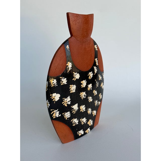 Late 20th Century Vintage XX Century Studio Pottery Vase Signed For Sale - Image 5 of 9