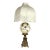 1950s Accurate Casting Hollywood Regency Cherub Lamp - 37" Manganese Glass & Victorian Fringe For Sale