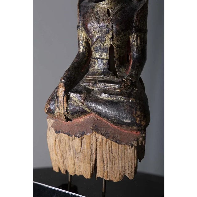 Early 19th Century Burmese Artist, Shakyamuni Laos Buddha, 19th Century, Lacquered Wood For Sale - Image 5 of 9