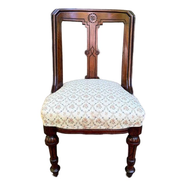 Early 20th Century Victorian Gondola Style Side Chair For Sale