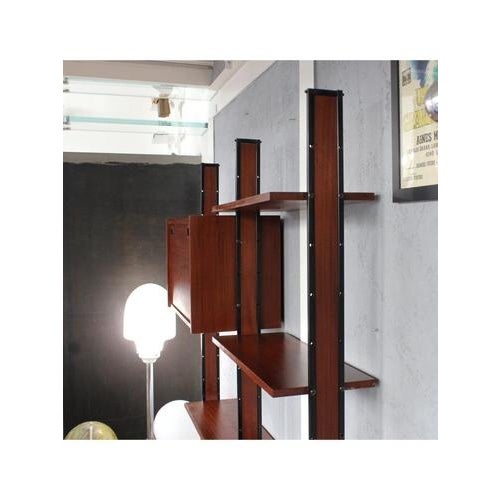 Type Two-module bookcase 'Vincenza' Date 1960-69 Style Mid-Century Origin Italy Materials Teak, Metal Model Two modules...