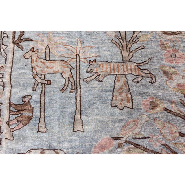 Blue Antique Persian Tabriz Rug For Sale - Image 8 of 10