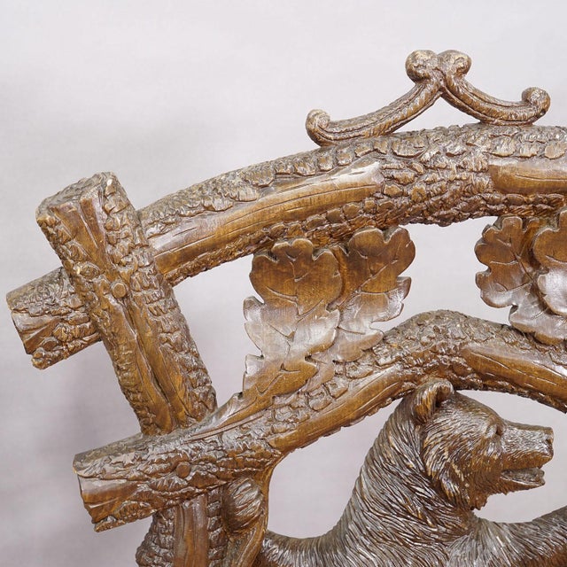 Antique Black Forest Carved Bear Chair, Brienz, Circa 1880s For Sale - Image 12 of 12