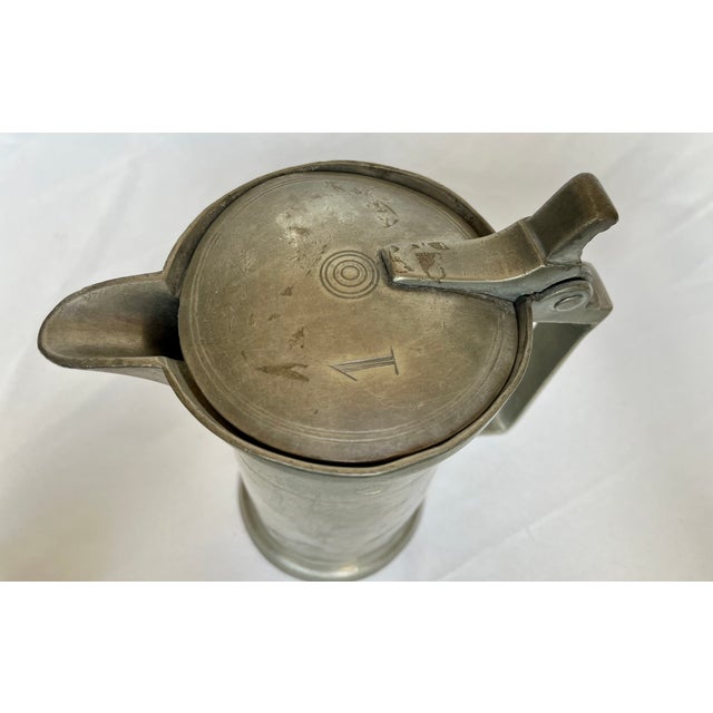 Antique 1800s Handcrafted Pewter Tankard For Sale In Dallas - Image 6 of 8