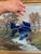 Mid-Century Modern Vintage Stained Glass Fish Suncatcher in Deep Cobalt Blue. For Sale - Image 3 of 10