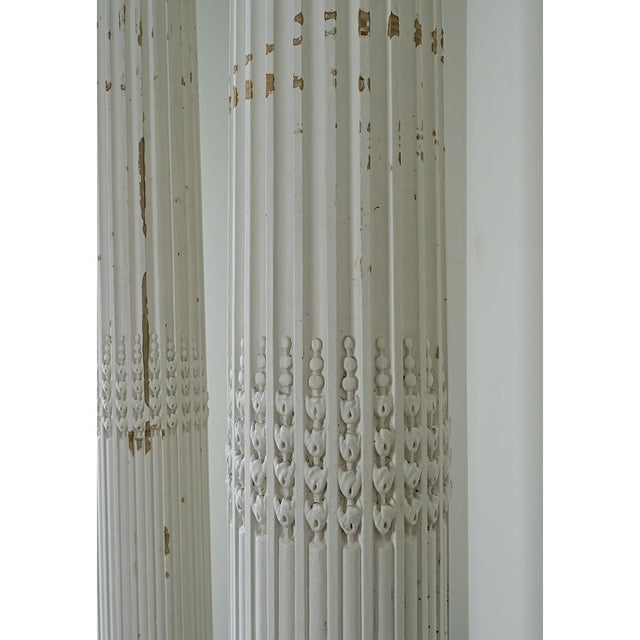 French 19th Century Pair of Monumental Painted Wood Columns For Sale - Image 10 of 12